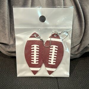 New teardrop leather football 🏈 earrings